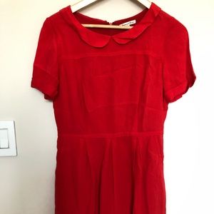 Madewell Red Peter Pan Collar Dress